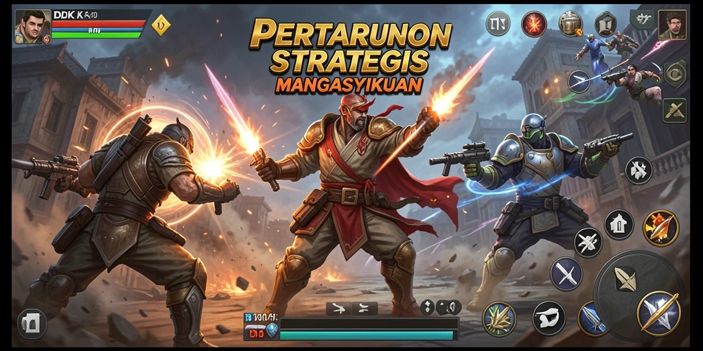 Gameplay DKK yang menantang dan strategi yang mendalam.