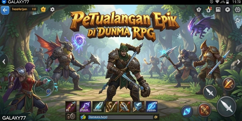 Tangkapan layar menampilkan karakter dalam pertarungan epik di GALAXY77.