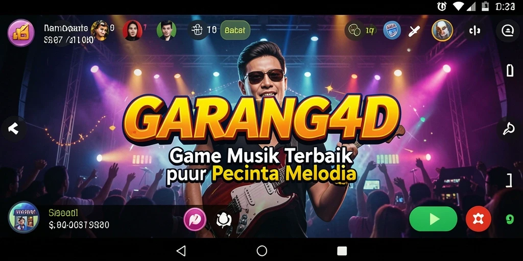 Screenshot utama GARANG4D menampilkan gameplay musik yang interaktif.