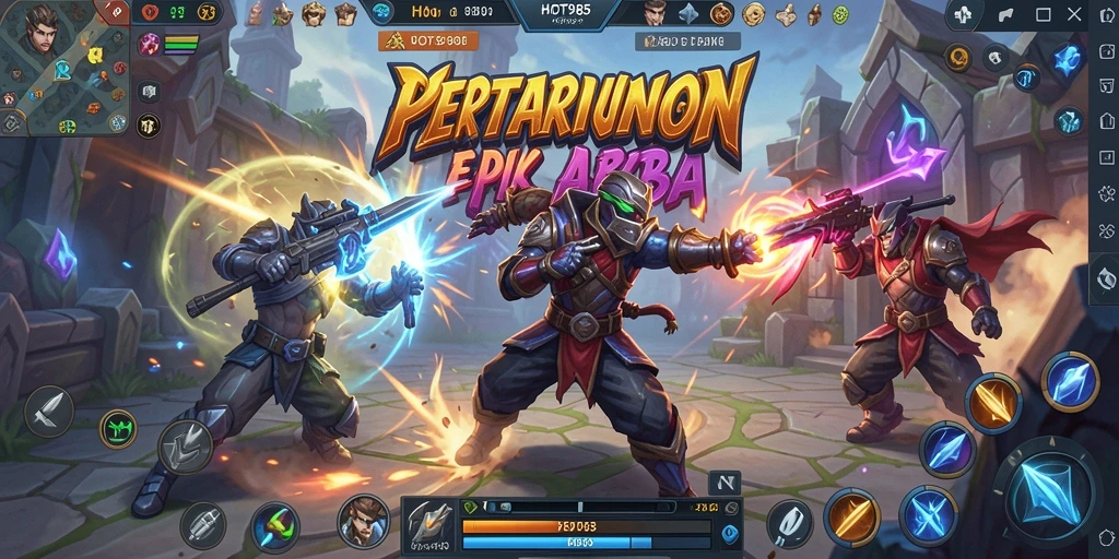 Screenshot menampilkan aksi intens di arena HOT985.
