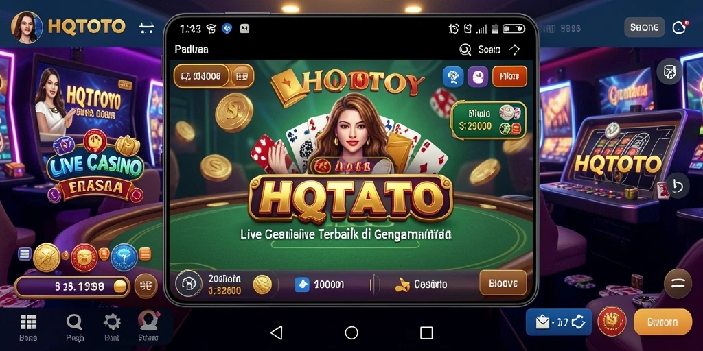 Screenshot utama HQTOTO menampilkan dealer langsung dan gameplay seru.