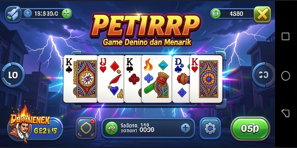 Tampilan menarik gameplay Domino PETIRRP dengan karakter dan latar belakang yang kaya.