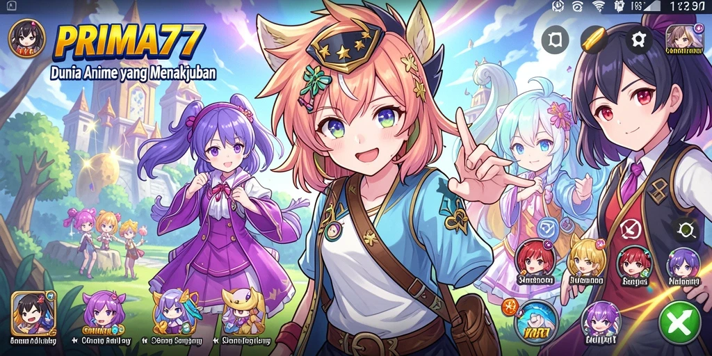 Screenshot menampilkan aksi seru karakter Anime di PRIMA77.