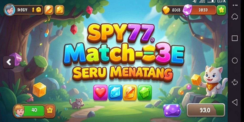 Tampilan gameplay SPY77 yang menawan dalam genre Match-3.